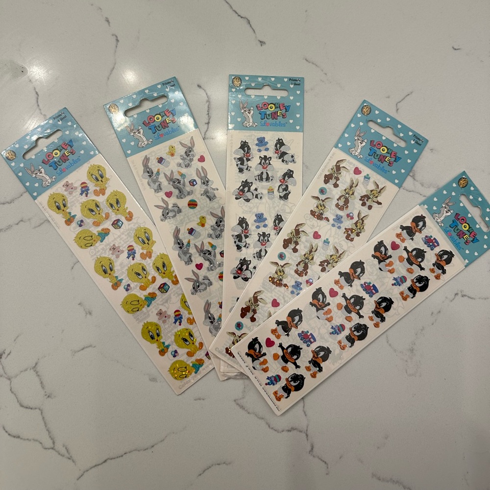 New Vintage Sandylion Looney Tunes Lovables Sticker Pack Lot